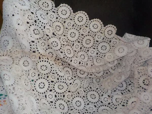 Vintage Bettüberwurf Baumwolle gehäkelt Tagesdecke 72 x 80 Medaillon Spread Decke - Bild 1 von 10