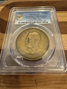 1933 PCGS SP63 C-30 36MM Hitler as Chancellor AE Matte Germany Third Reich Medal - Picture 1 of 4