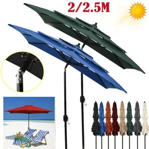 2m/2,5M Sonnenschirm Alu Mast 3-Lagig Garten Marktschirm Strandschirm Sechseck - Bild 1 von 23