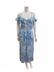 Walker & Wade Women’s Size Small Blue White Cold Shoulder Carly Dress - Picture 1 of 6
