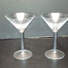 Pair Of Etched Rings Martini Glasses
