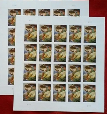 TWO (2) Sheets x 20= 40 of ANGEL WITH LUTE 44¢ US Postage Stamps. USA Sc # 4477 - Image 1 of 4