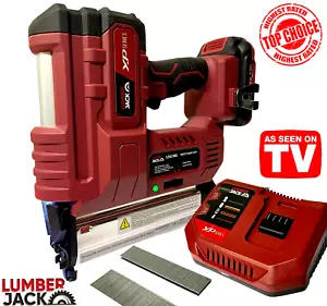 Cordless Nail Gun Stapler with 20v Lithium Ion Battery & Charger 2nd Fix Nailer - Picture 1 of 13