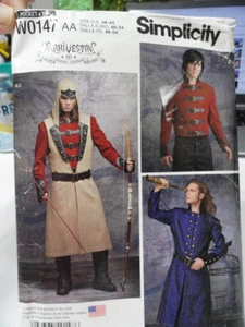 Simplicity Pattern W0147 Men's Costumes Knight Soldier Coat Jacket Uncut 38-44 - Picture 1 of 5