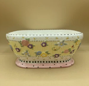 2001 Mary Engelbreit Meadow Cottage Hostess 9 1/2" große Servierschale mit Fuß - Bild 1 von 11