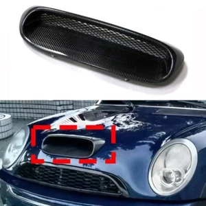 REAL Carbon Fiber Hood Scoop Vent Trim Ventilation Kit Fit for Mini Cooper S R53 - Picture 1 of 8