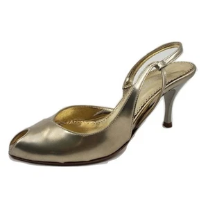 6295 Laminat Gun Gold Versani Slingback Pumps - Picture 1 of 13