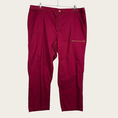 Faded Glory Women's 24W Plus Burgundy Brick Cargo Style Cotton Casual Pants - Image 1 of 4