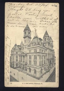 1904 U.S. Post Office Pittsburgh PA Vintage Postcard  - Picture 1 of 1