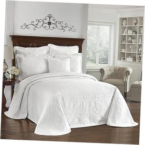 s Coverlet - King Charles Collection 120" x 114" King/Cal King White Bedspread - Picture 1 of 7