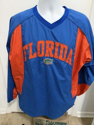 Pullover cortavientos Florida Gators Starter azul cuello en V mediano Foto 1 de 4