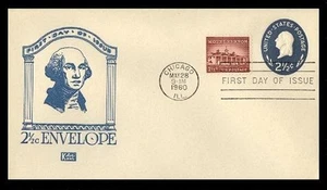 U542 2 1/2c WASHINGTON ENV FDC - KOLOR KOVER - Picture 1 of 2