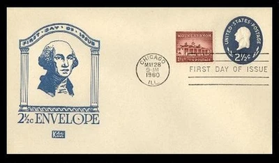 U542 2 1/2c WASHINGTON ENV FDC - KOLOR KOVER - Image 1 of 2
