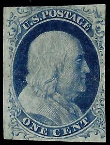 EAS_STAMPS US #9 MOG SMALL PART OG HINGED CERTIFIED SCV $725.00 - Picture 1 of 2