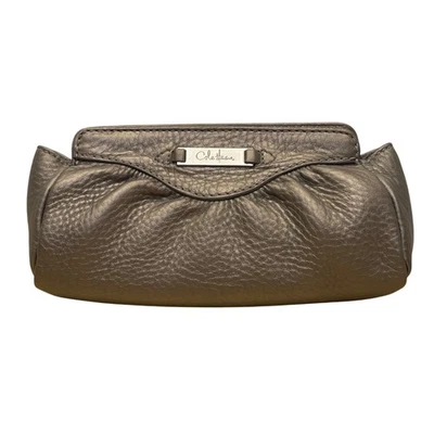 Bolso sin asas de noche Cole Haan para mujer gris metálico de cuero texturizado Foto 1 de 4