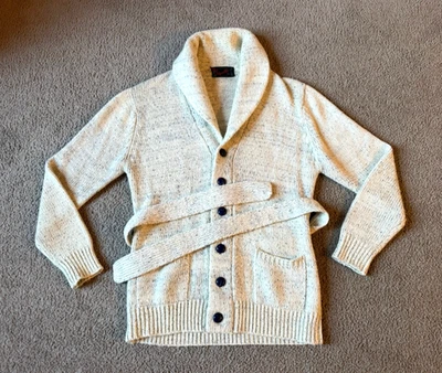 Cárdigan suéter boho cuello chal con cinturón Sigallo para mujer de colección - talla grande Foto 1 de 4