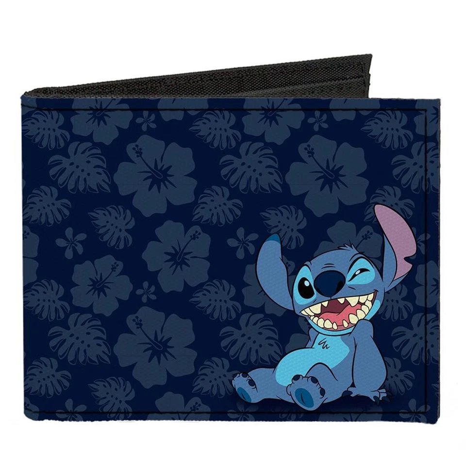 Lilo and Stitch Winking Tropical Floral Bifold Wallet Buckle Down - Image 1 of 1