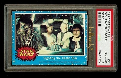 1977 Topps Star Wars Blue Series 1 #31 Sighting the Death Star PSA 8 *2616 - Image 1 of 3