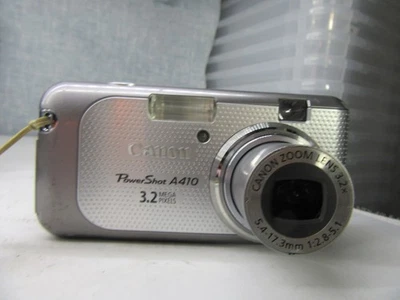 Canon PowerShot A410 3.2MP Digital Camera, Silver- Tested & Working - Image 1 of 3