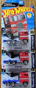 Hot Wheels -2025 -Transformers -Optimus Prime -HW Screen Time -Lot of 3-HTF. - Picture 1 of 4