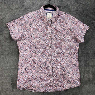 Рубашка мужская Panhandle Rough Stock размер XL красно-бело-синяя с узором пейсли жемчужная на кнопках вестерн - Изображение 1 из 4