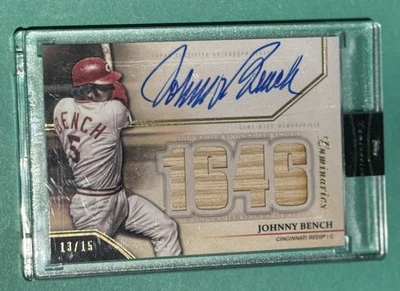 2020 Topps Luminaries Johnny Bench AUTO RELIC HOF REDS /15 FACTORY SEALED - Image 1 of 2