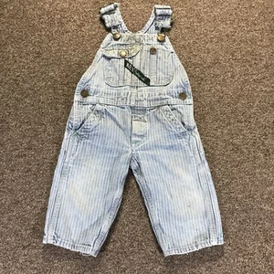 Vintage Key Imperial Nadelstreifen Overall Kinder Gr. 2T 3T Hergestellt in den USA Fischgrätmuster Hickory - Bild 1 von 16