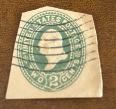 U.S. 2 Cent Green Washington Postal Stationery Cut Square #6 - Image 1 of 2