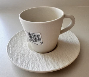 TAZA Y PLATILLO DE CAFÉ BLANCO ROCA FABRICACIÓN VILLEROY & BOCH nuevo con etiquetas - Imagen 1 de 7