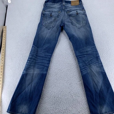 True Religion Billy Relaxed Bootcut Jeans Mens 29x33 Blue Distressed Denim Pants - Image 1 of 4