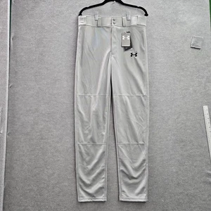 Under Armour Boys Pants YXL Gray Logo Embroidery Baseball Pants 28" Inseam NWT - Picture 1 of 15