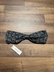 Rebecca Taylor schwarz-weiß gemustertes trägerloses Bikini-Top Damengröße Large - Bild 1 von 9