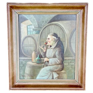 Dipinto olio su tavola firmato Anders Wallin - incorniciato, 44,5 x 40 cm - Foto 1 di 4