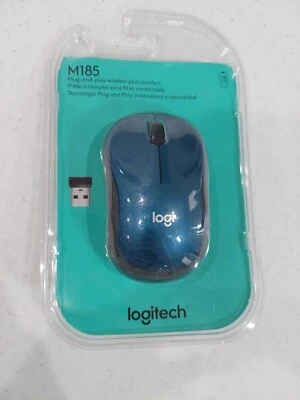 NEW Logitech M185 Wireless Mouse Blue Black 910-003636 Open Box PC Comfort  - Image 1 of 4