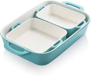 Ceramic Bakeware Set, Rectangular Baking Dish for Cooking, Kitchen, Cake Dinner, - Picture 1 of 6