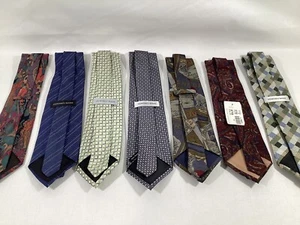 GEOFFREY BEENE Men’s Tie Necktie 7pc Lot L57”-60” x W2” to W4” - Picture 1 of 8