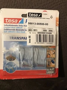 Gancho adhesivo tesa POWERSTRIPS® Large transparente Contenido: 4 uds. - Imagen 1 de 2