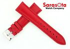 deBeer Genuine Lizard 19mm Short Red Color Stitched 16 Buckle Leather Watch Band