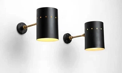 par de cilindros hechos a mano vintage pared mediados de siglo moderno Sputnik Foto 1 de 4