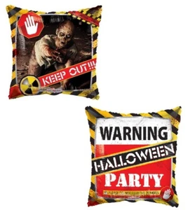 2 DANGER ZOMBIES Keep Out Walker Dead Hallowen Party Mylar Decoration Balloons - Picture 1 of 1