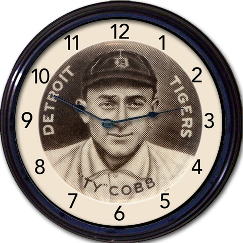 Ty Cobb Detroit Tigers Baseball Wall Clock Royston Georgia Peach Button Image Cover