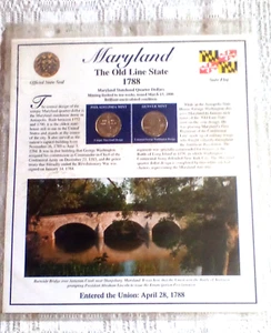 Postalische Gedenkgesellschaft Statehood Quarters & Briefmarkensammlung Maryland 2000 - Bild 1 von 2