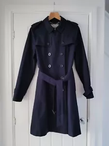Hobbs Saskia Annora Trench Coat Navy Blue Size UK 16 Regular Dark Blue - Picture 1 of 22