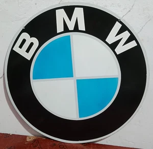 BMW Porcelain Enamel Sign 30 x 30 Inches 2 Sided - Picture 1 of 6