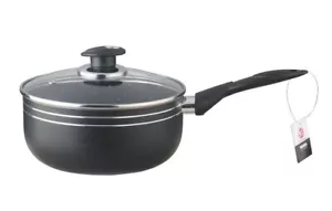 Non Stick Marble Coated Saucepan Milk Pan Pot With Glass Lid For Gas Hob - Picture 1 of 9