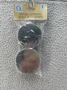 Crafters Square Metal Tin 3" Storage Containers Slip on Lids Pack of 2 Mini - Picture 1 of 5