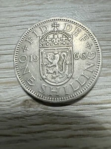 1966 Queen Elizabeth II Scottish Reverse Shilling - Picture 1 of 4