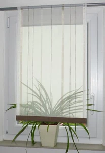 Scheibengardine Bistro Vorhang modern braun  Muster Gardine Streifen - Bild 1 von 8