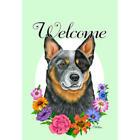 Australian Cattle Dog Welcome Flowers Decorative Flag
