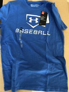 New Under Armour Youth Boys baseball icon t-shirt Sz: Small